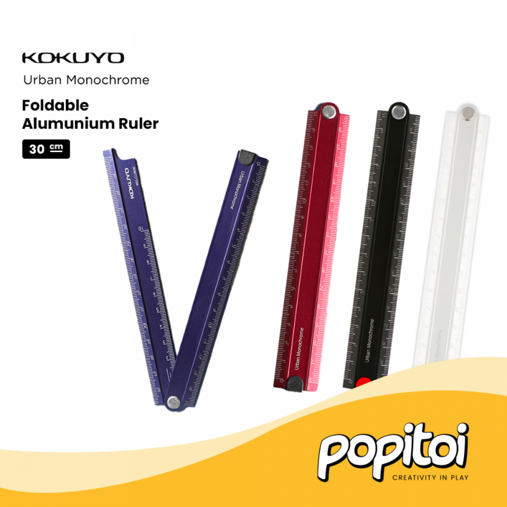 

KOKUYO Urban Monochrome Foldable Aluminum Ruler 30 cm