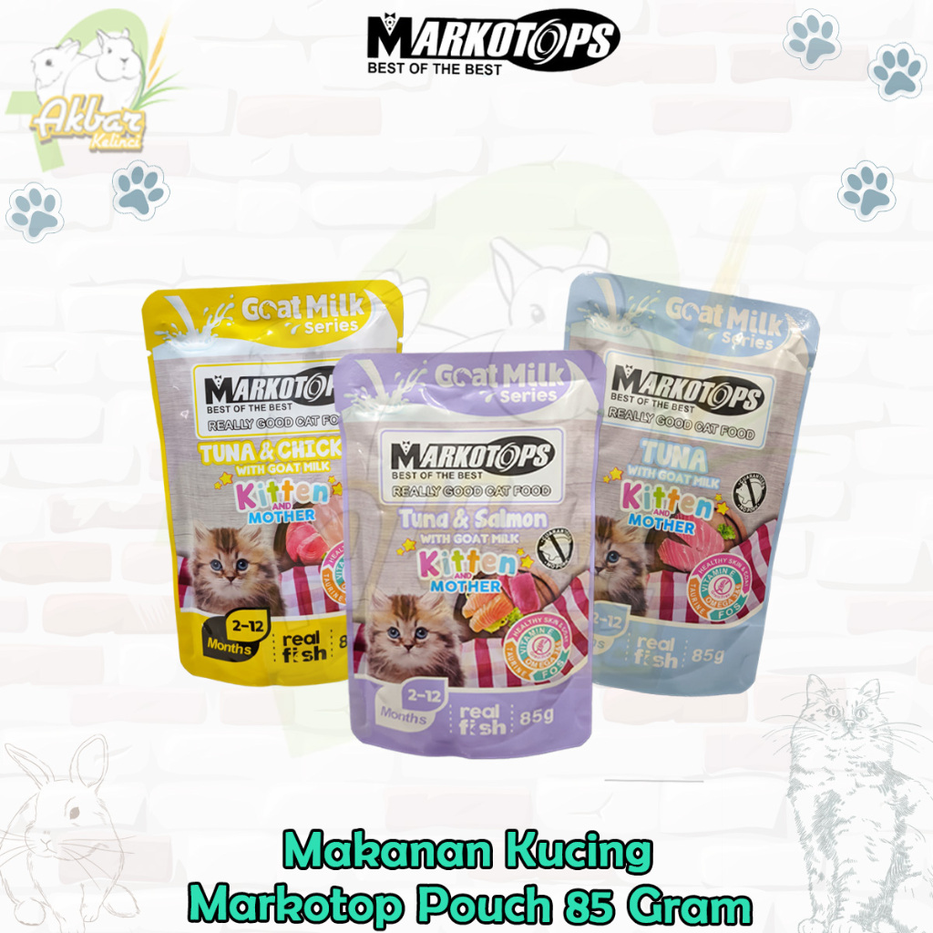 Markotop Wet Food Pouch/Sachet Kitten And Mother 85 Gram - Markotop Pouch Kitten plus Goat Milk