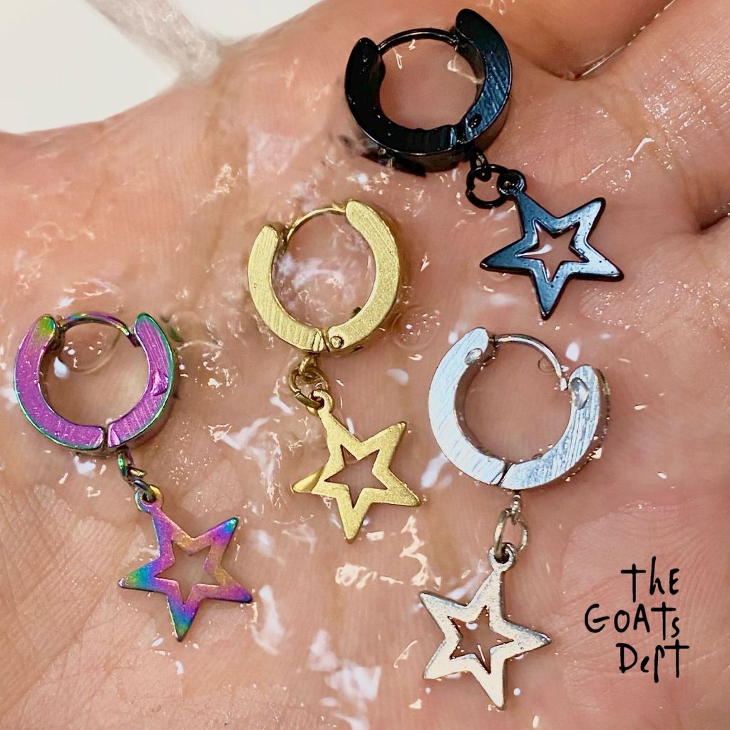 The Goats Dept - One Starlet Earring Original / tgd996 anting model bintang anti karat titanium stai