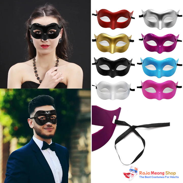 Topeng mata masquerade pria setengah wajah untuk pesta halloween