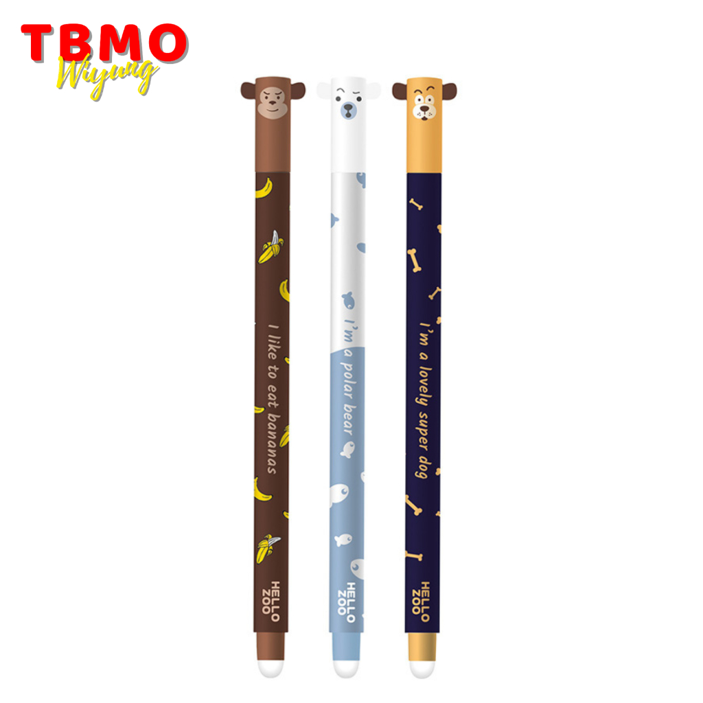 

TBMO M&G Erasable Gel Pen / Bolpen Bisa Dihapus Hello Zoo 0.5mm Black - Pcs