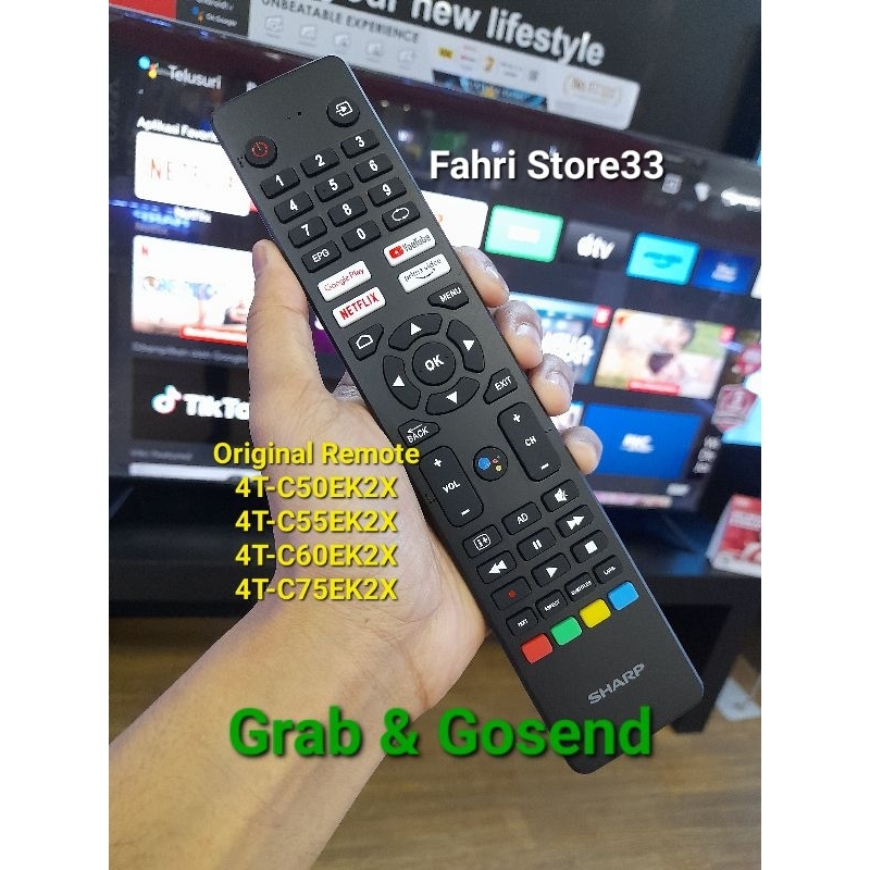 Remote Tv Android Sharp Original 100% 4T-C55EK2X 4T-C75EK2X