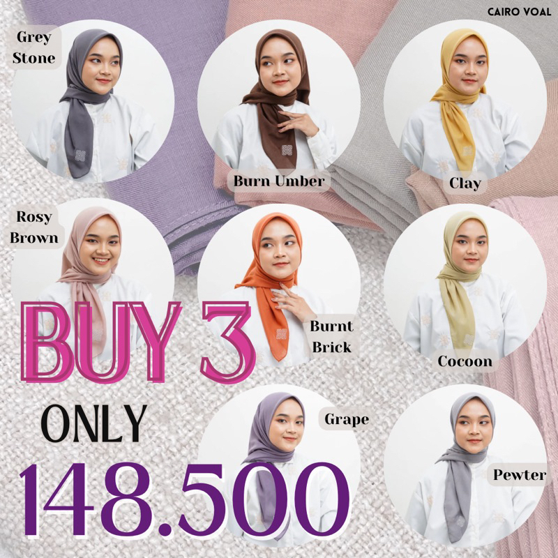 Restu Anggraini - Cairo Voal Scarf Hijab Segiempat Polos