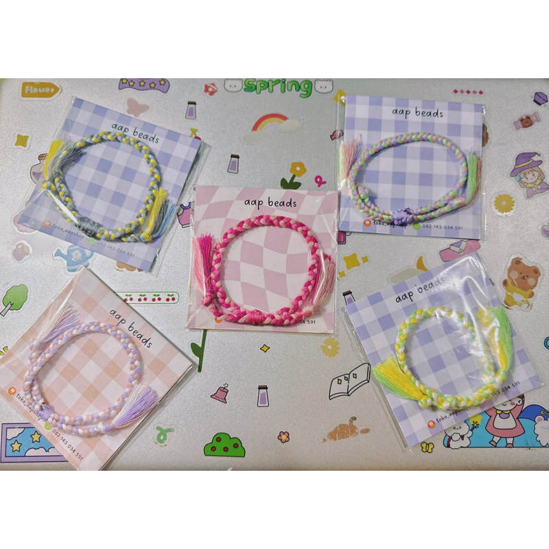 APP | Gelang benang kepang pastel/gelang tali handmade