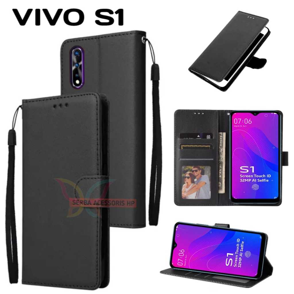 Case dompet VIVO S1 flip dompet kulit mewah sampul slot kartu