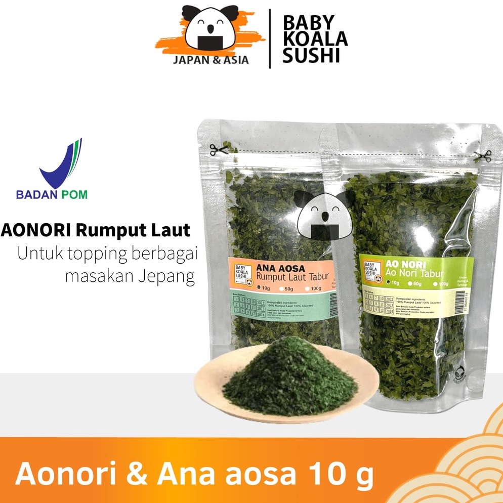 

D1sk0n Pr0m0 AONORI Bubuk Nori 10 g │Ao Nori Powder Import Taburan Takoyaki │ Seaweed Powder Mentai Order lagi