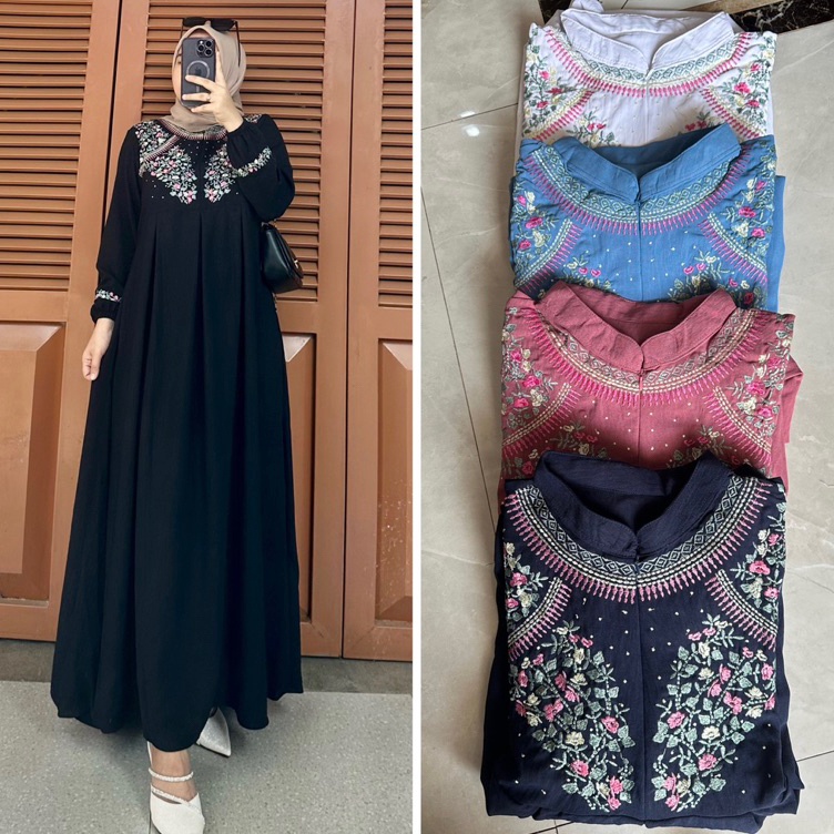 ✾✱ Gamis crinkle bordir / gamis crinkle busui