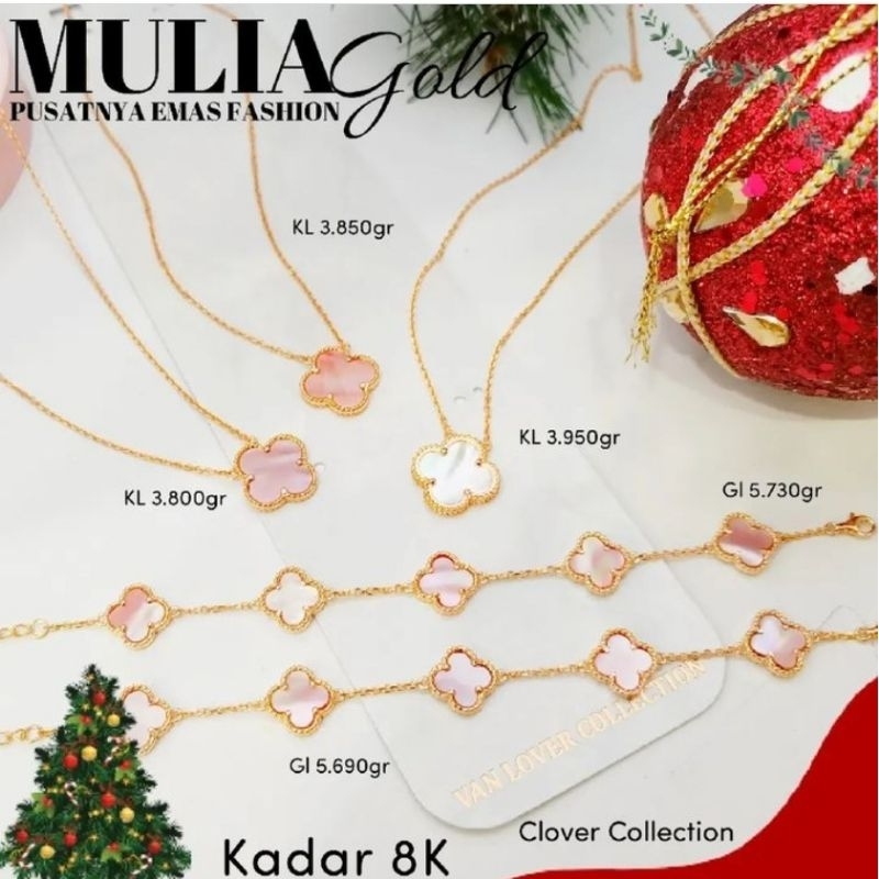 Gelang Emas VC 8K Pink Mutiara