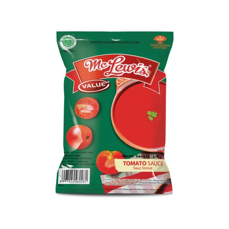 PROMO Mc Lewis Saus Saos Tomat Tomato Pouch Bantal Refill 500 Gram gr 1/2 kg Murah Termurah usaha ke