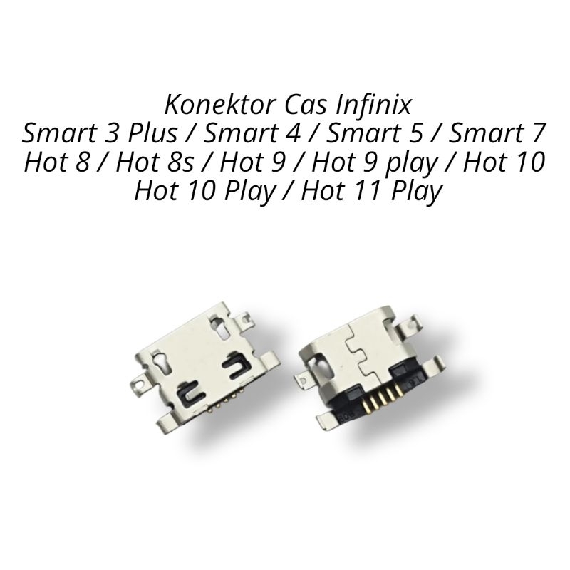 Konektor Cas Infinix Smart 4 / Smart 5 / Smart 6 / Smart 7 / Hot 8s / Hot 9 Play / Hot 10 Play / Hot 11 Play