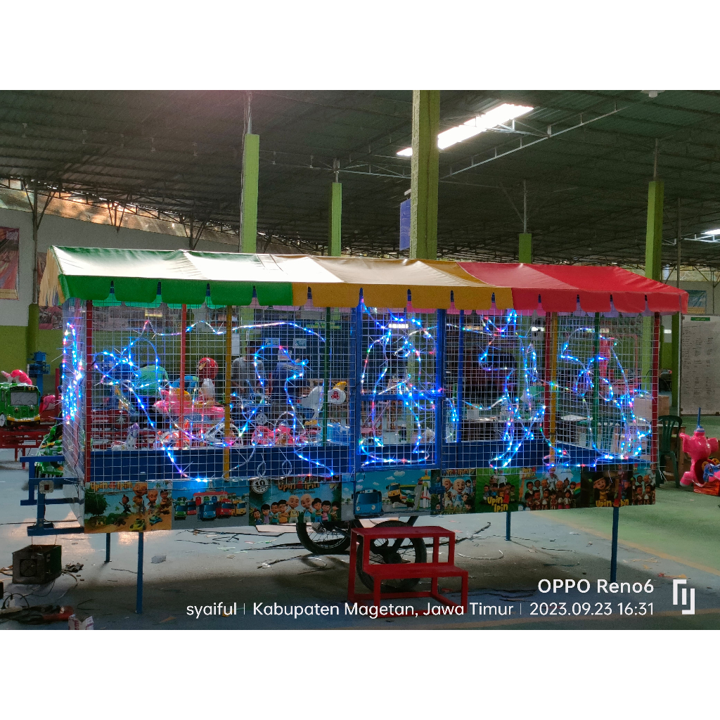Odong Odong Kereta Mandi Bola Gerobak Plat Stiker Kosongan