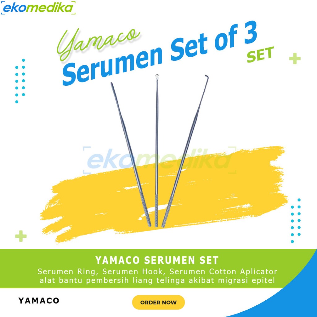 Serumen Set of 3 (Ring, Hook, Cotton Carrier) / Cerumen Set of 3 / Serumen THT YAMACO