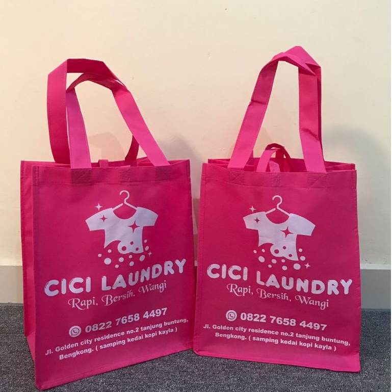 

Goodiebag spunbond tas kain tas laundry custom free desain