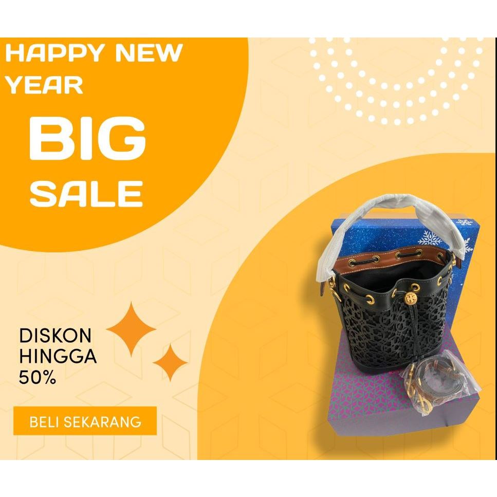 TAS IMPOR TB BUCKET HITAM LASERCUT