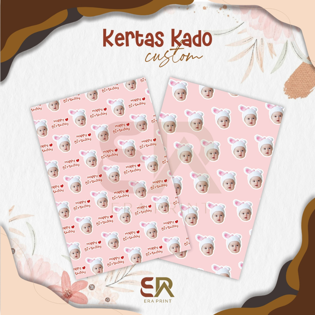 

Custom Kertas Kado / Wrapping Paper Gambar Muka Suka-Suka Pattern / Kertas kado unik / Kertas kado Aesthetic