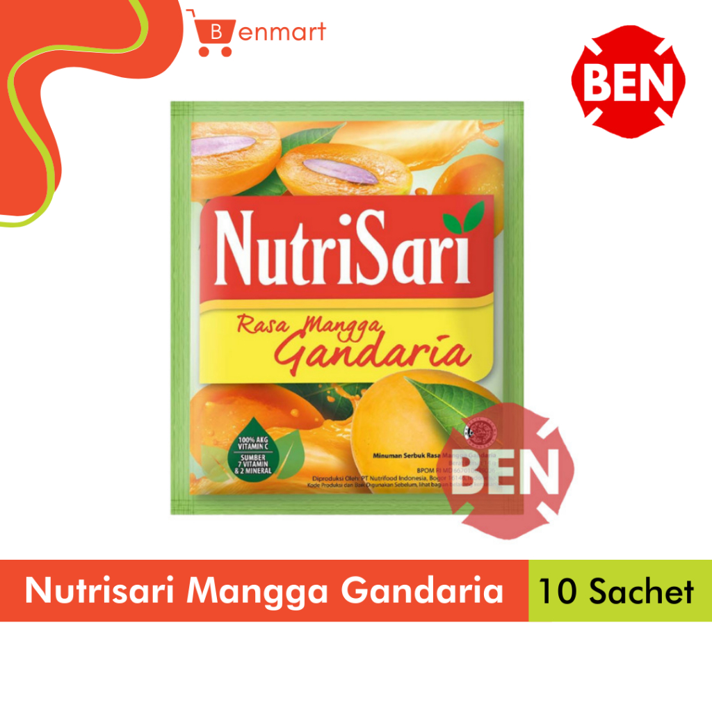 

Nutrisari Mangga Gandaria 1 Renceng 10 Sachet - Nutri Sari Mango Pak