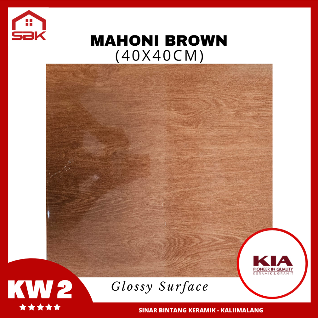 Keramik Motif Kayu 40x40 Mahoni Brown