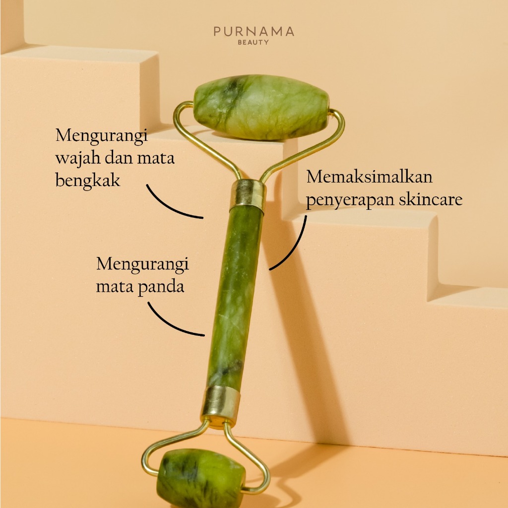 Purnama Beauty Face Roller - Jade Roller (Batu Jade Asli)