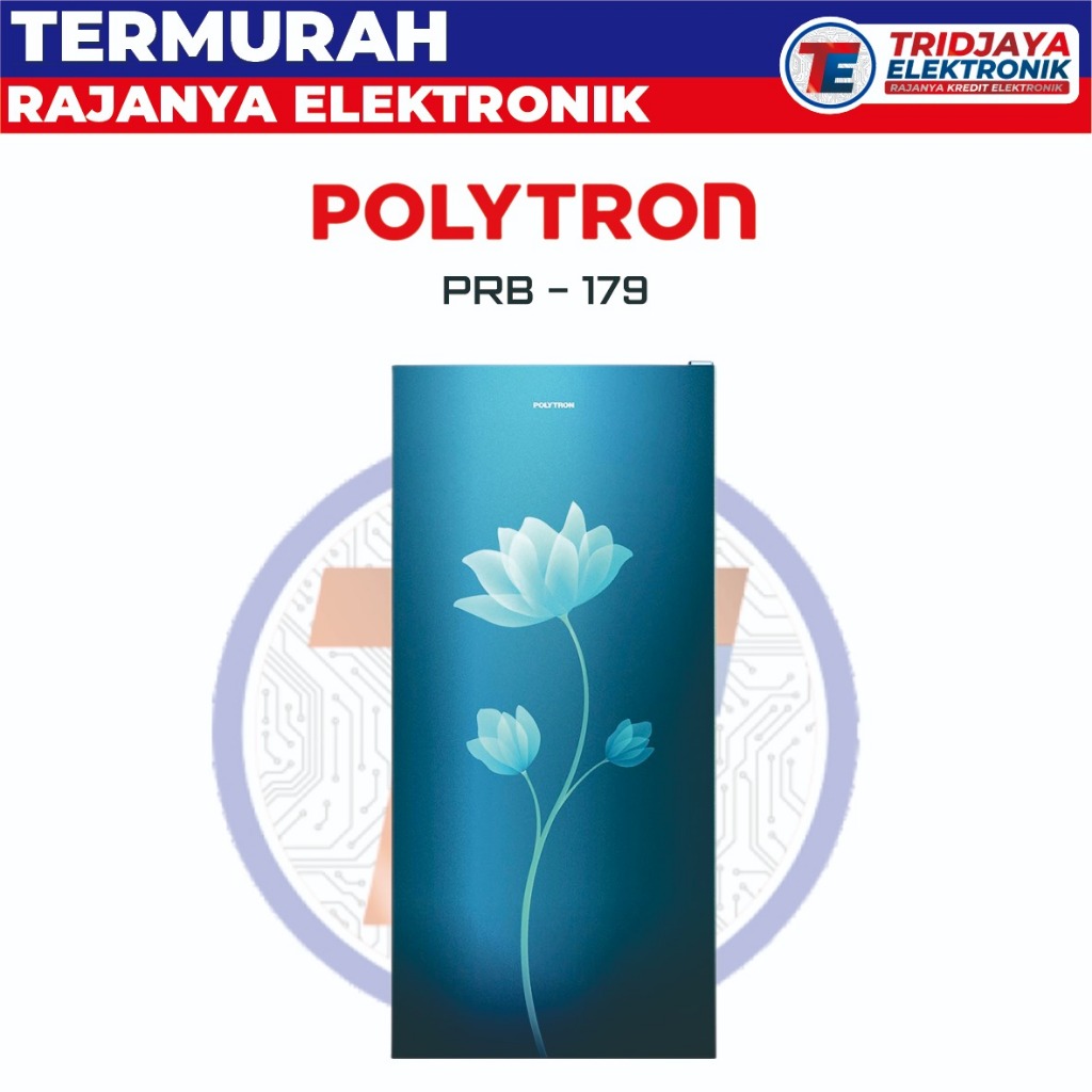 Kulkas 1 Pintu Polytron PRB-179 Motif Bunga Warna Merah Biru