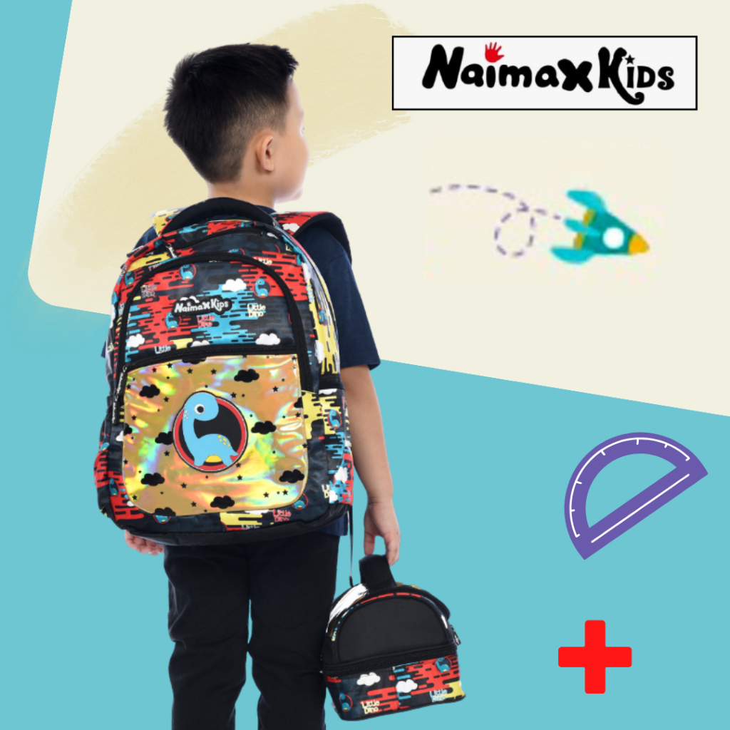 Naimax Kids Tas Sekolah Anak Ransel SD  Karakter + Lunch Box | Tas Anak SD Premium