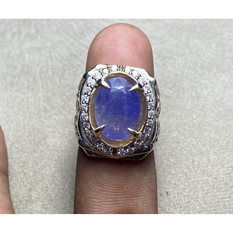 batu natural tanzanite cincin batu blue tanzanite batu tanzanite ring