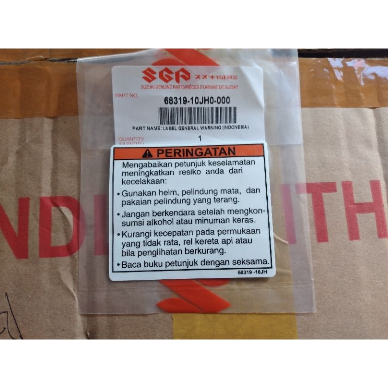 STIKER BATOK PERINGATAN STICKER GENERAL WARNING SATRIA 2TAK HIU LUMBA SATRIA FU 150 SMASH TORNADO SH