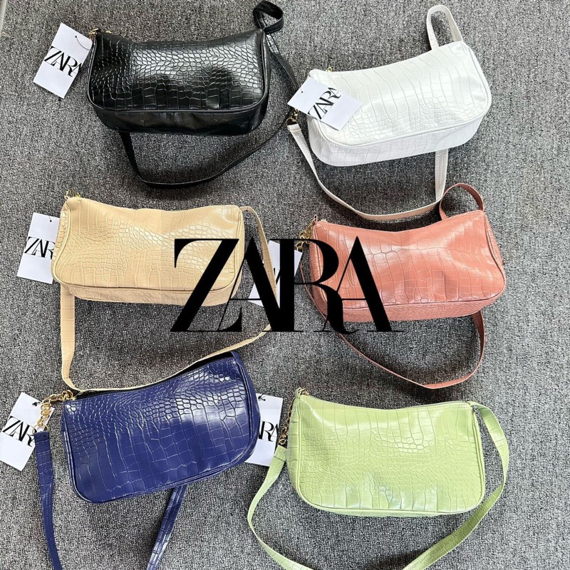 TAS ZARA PANDORA CROCO BAG FREE PAPERBAG ZARA + TAG ZARA