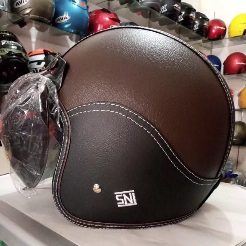HELM MURAH BOGO KULIT RETRO TERJAMIN KUALITAS BAGUS DAN TERSEDIA UKURAN YG BESAR DENGAN SIZE:L,XL, X