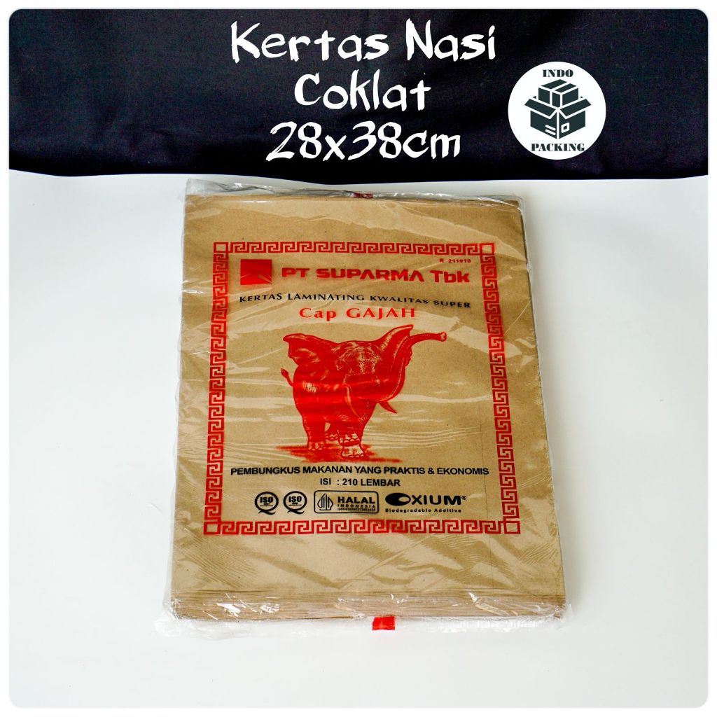 Kertas Nasi Coklat 28x38cm / 30x40cm Cap Gajah / Bungkus Kertas Nasi