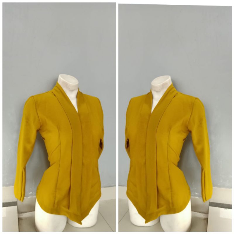Vilikebaya - kebaya polos kuning sandat