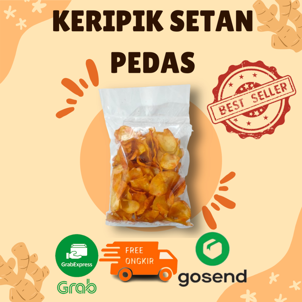 

Keripik singkong - Keripik singkong setan pedas 200gr Snack Bandung