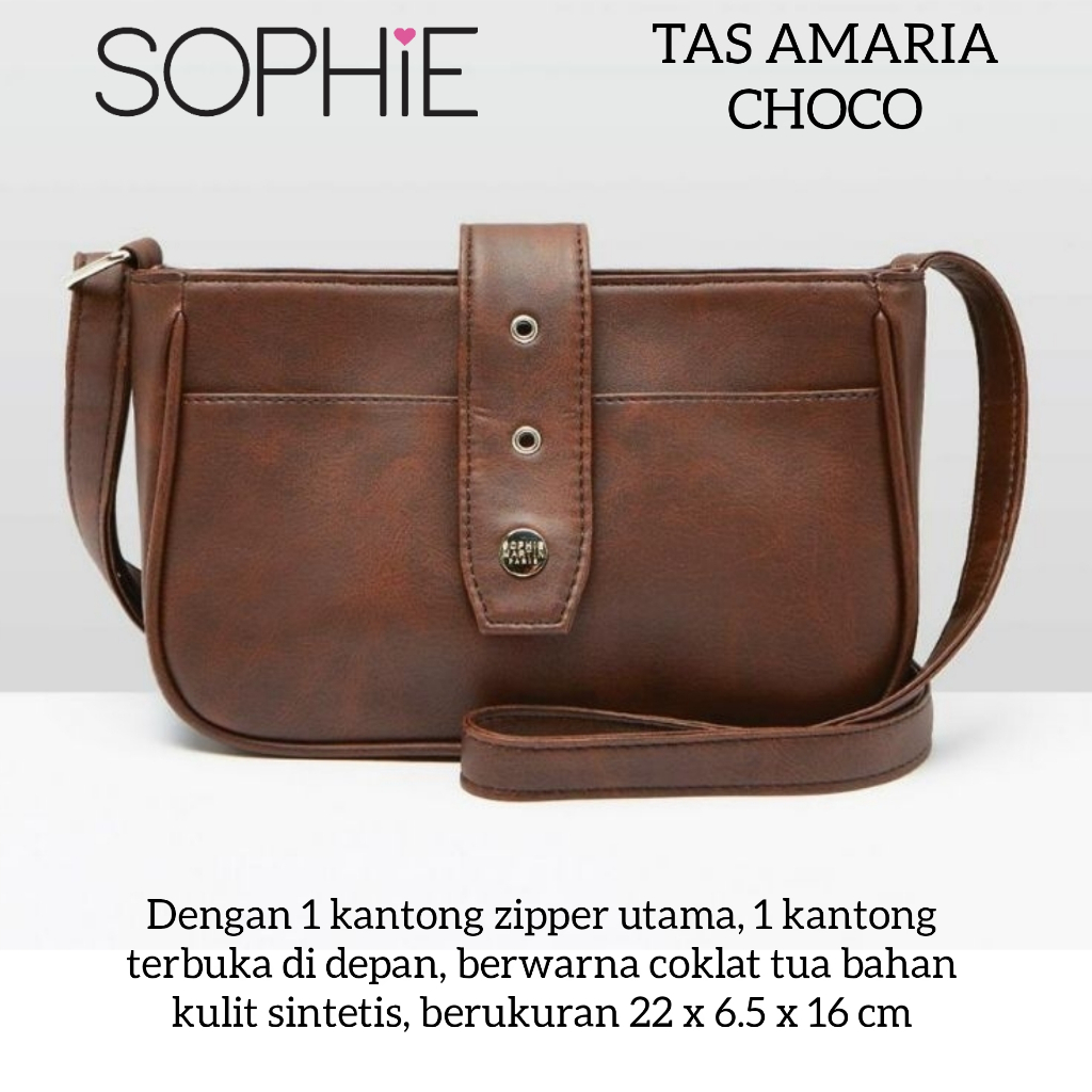 TAS AMARIA CHOCO NEO BROWN AMARANTE SOPHIE MARTIN PARIS PROMO TAS SELEMPANG COKLAT WANITA BAG