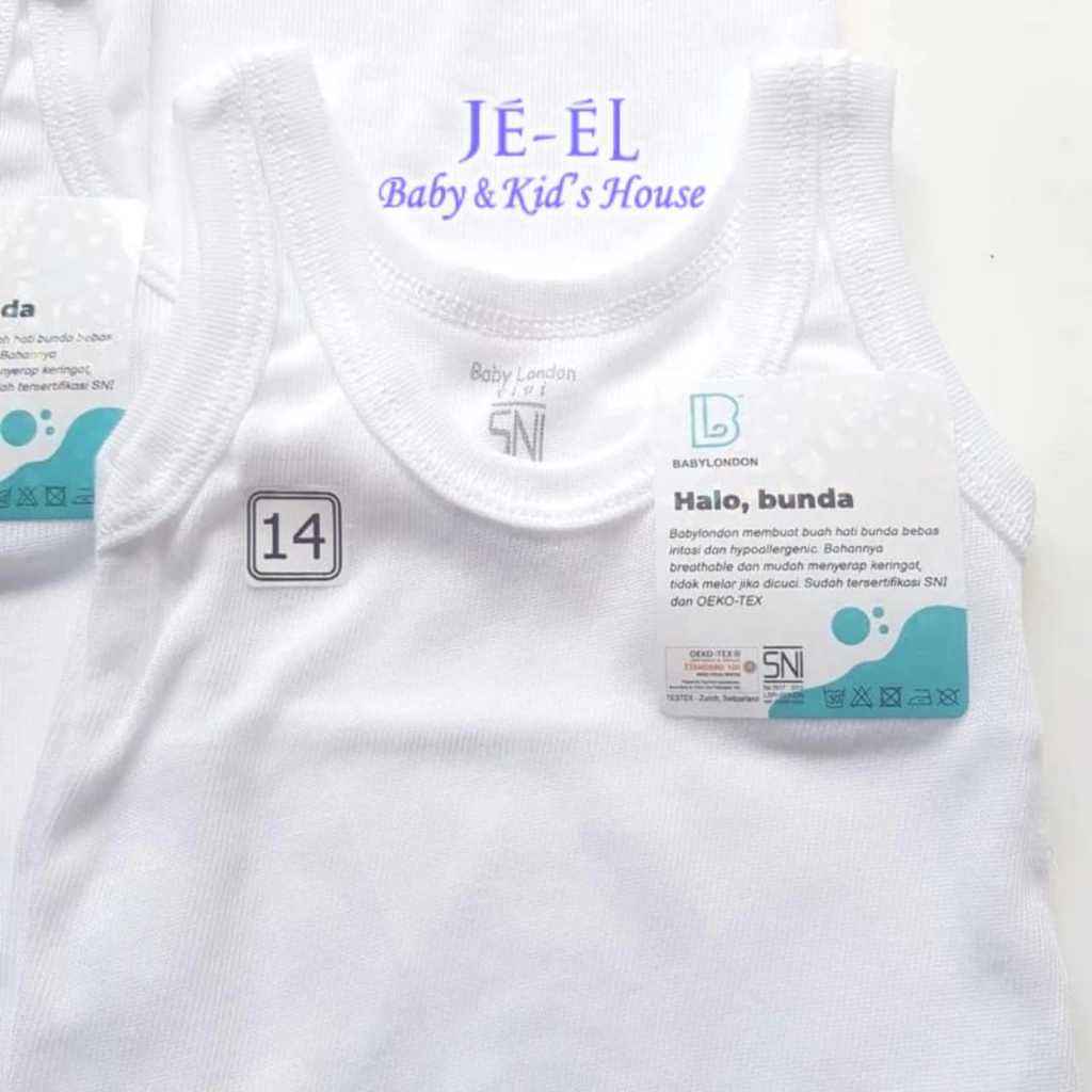 Baby London Singlet Bayi Newborn / Singlet Bayi Putih Polos Vivi