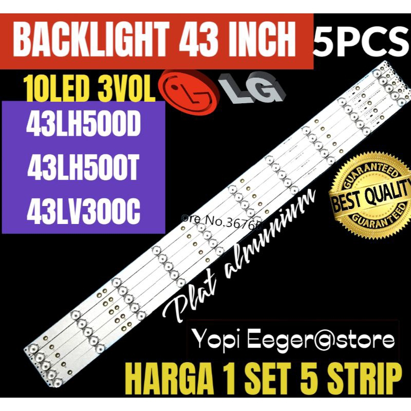 BACKLIGHT TV LCD LED LG 43 INCH 43LH500D- 43LH500T-43LV300T BACKLIGHT TV 43 INCH