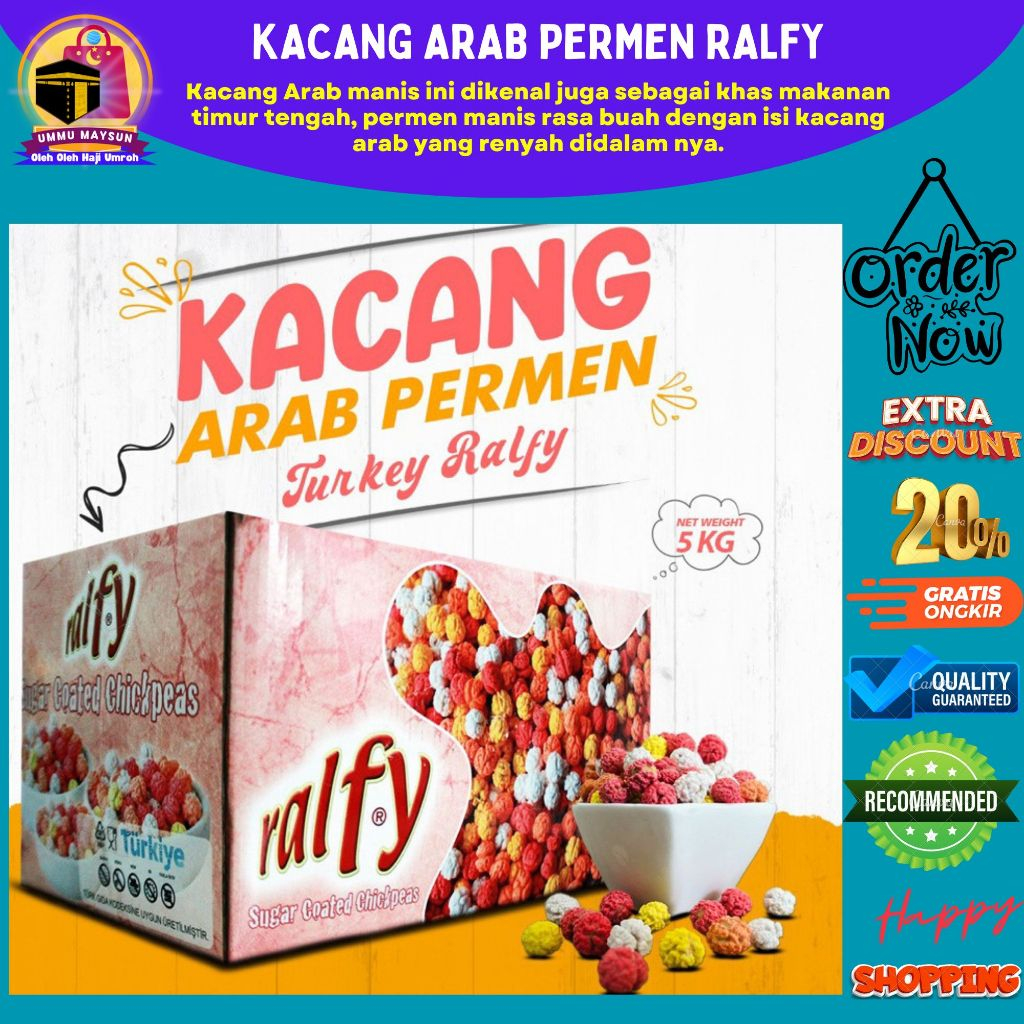 

Kacang Arab Manis Cemilan Chickpeas Kacang Arab Pelangi 5 kg