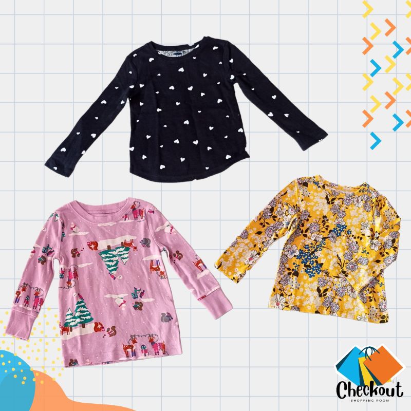 Kaos Lengan Panjang anak/ Kaos Import/ Kaos anak full print/ Baby Gap