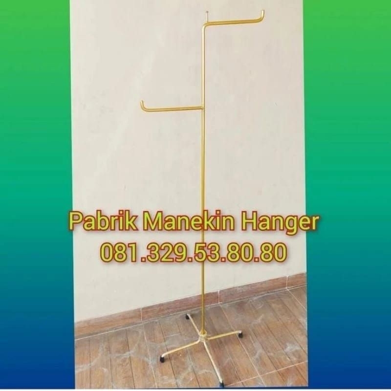 Gawang baju gantung gold || Gawang butik gold || Gantungan baju 2 arah gold || Gantungan baju mewah 