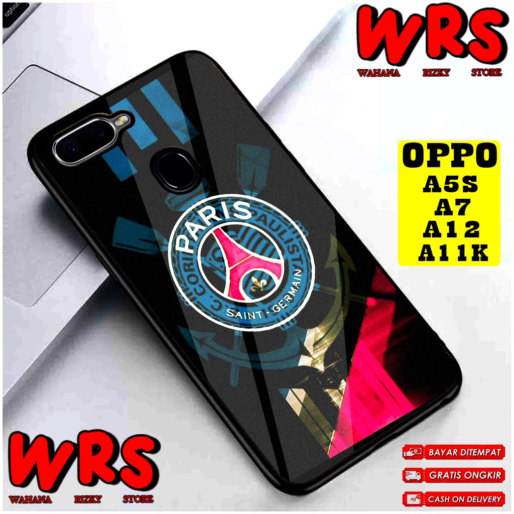 Case  OPPO A3S A1K A5S A7 A11K A12 A5 A9 2020 Motif CLUB BOLA PSG Case Karakter,Anime,Abstrak,Custom