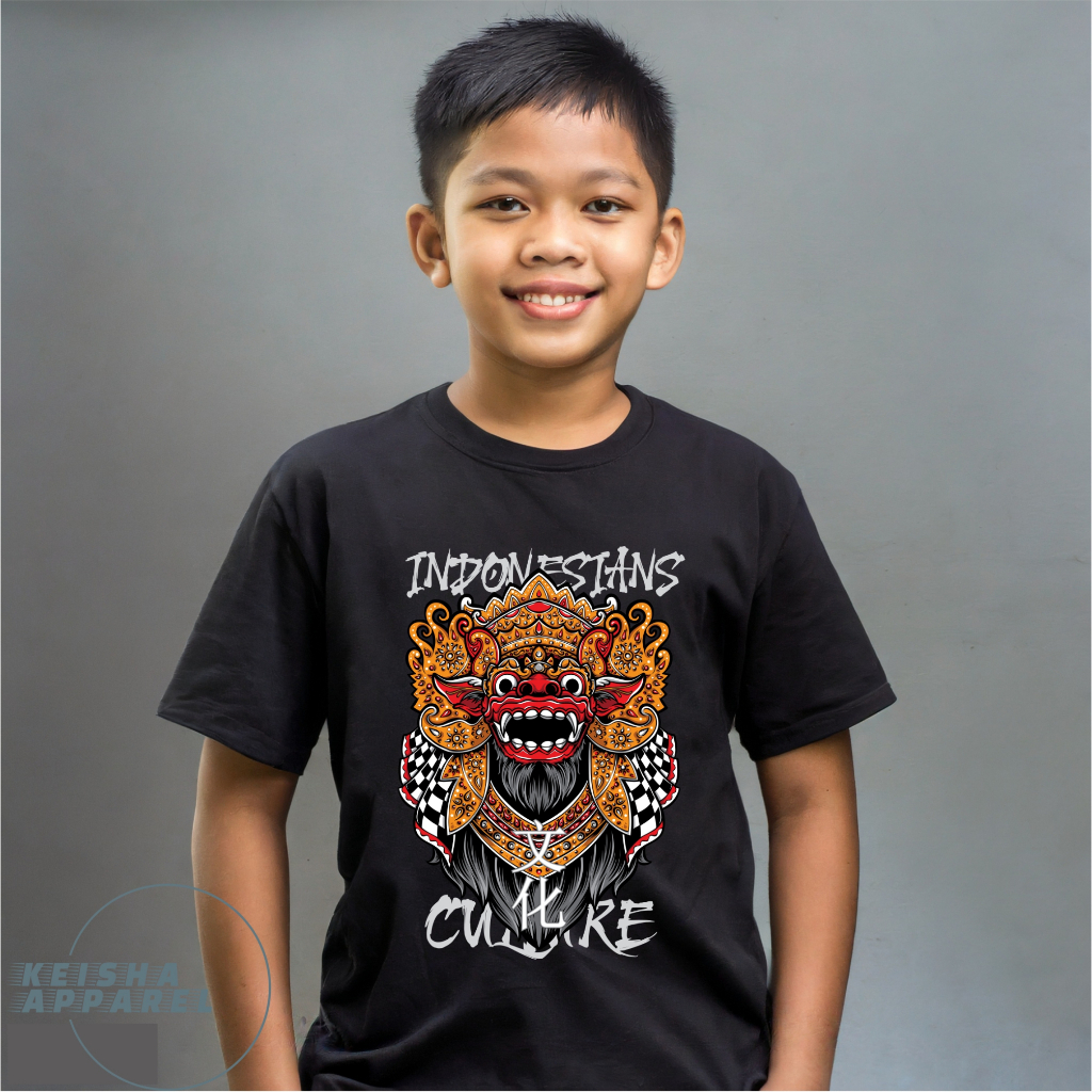 Kaos Anak Barongan Bali Indonesian Culture Cotton Combed