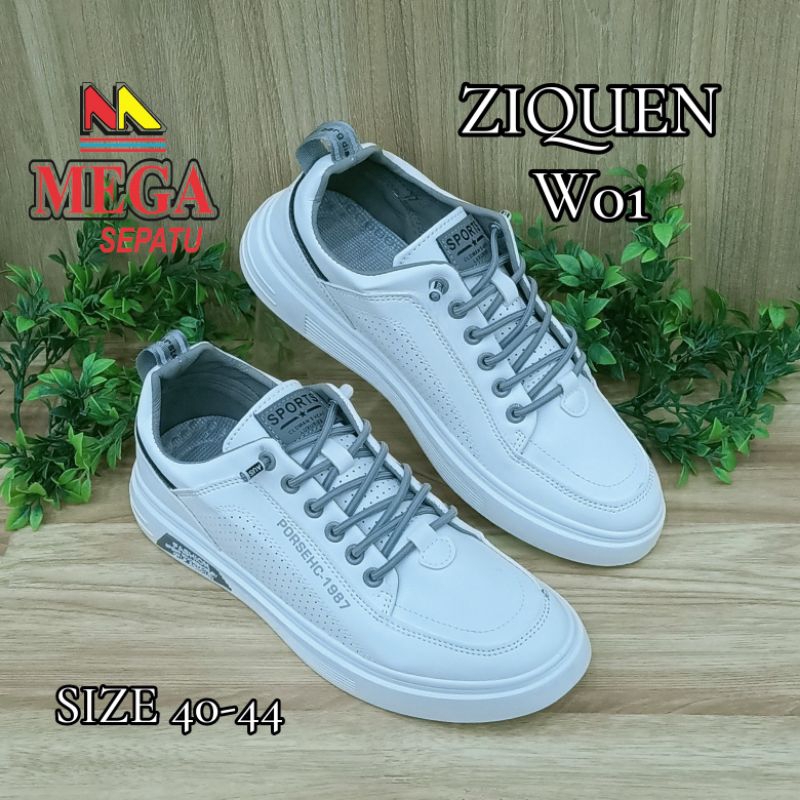 SEPATU SNEAKER PRIA TERBARU ZIQUEN W01 PUTIH