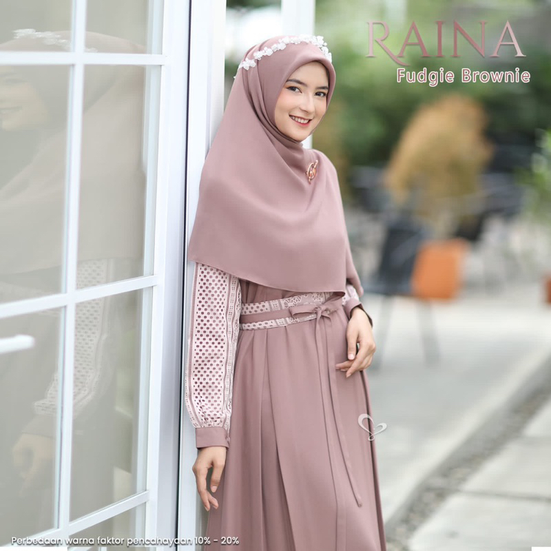 Raina Dress Salvina Hijab set gamis hijab square kekinian modern gamis jumbo wudlu friendly busui fr
