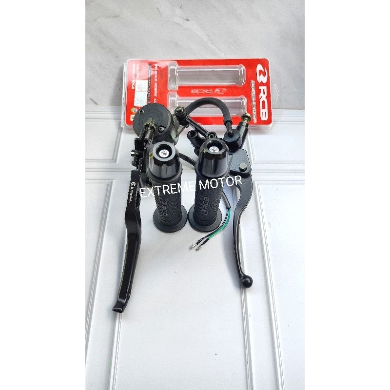 paket handgrip RCB HG 55 original plus handle master rem tabung bulat big smoke brembo kiri kanan pl
