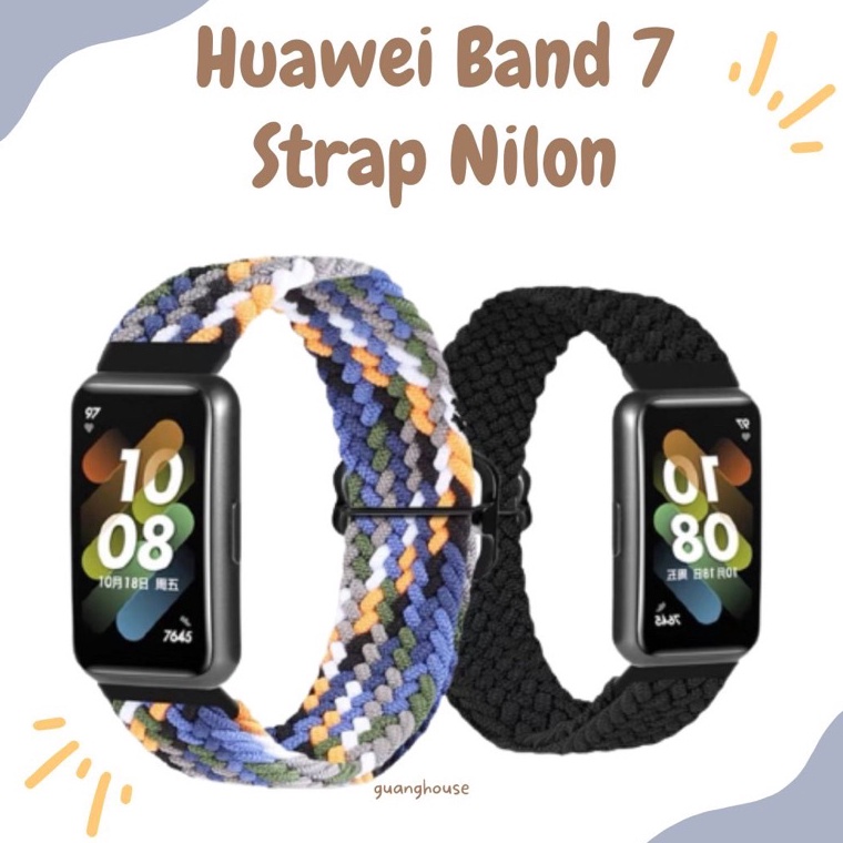 Strap Huawei Band 7 Nilon Tali Huawei Band 7 Nilon Bahan Kancing Stainless e Premium
