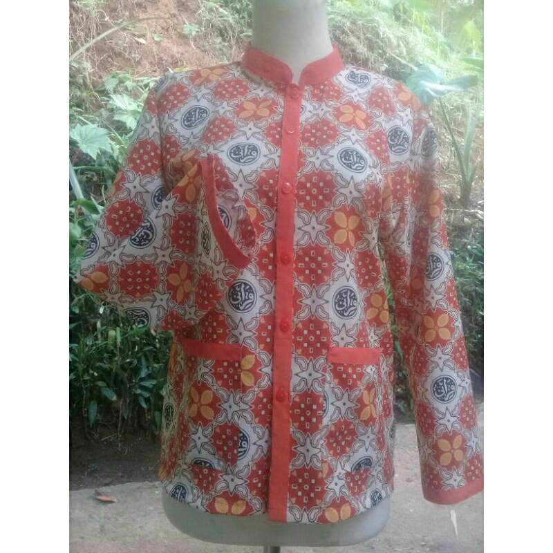 setelan sekolah madrasah diniyah batik qiroati  warna orange
