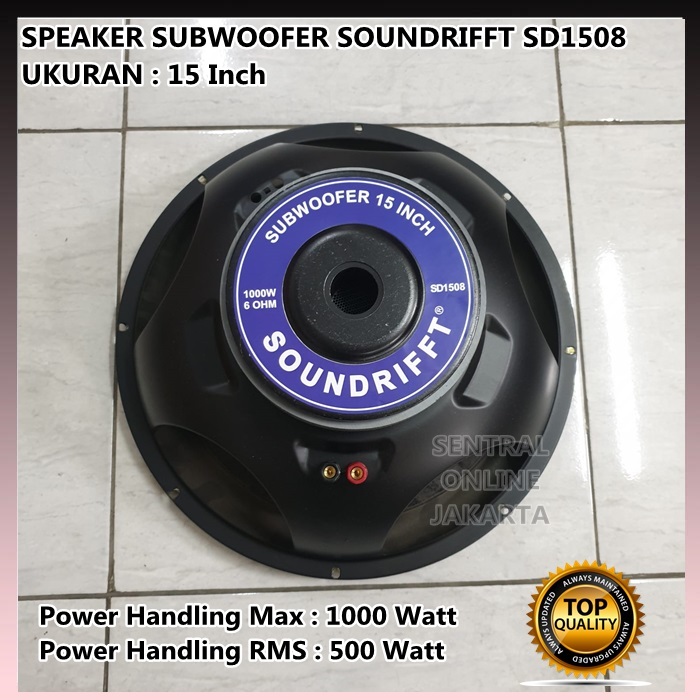 SPEAKER SUBWOOFER 15 Inch 15in SOUNDRIFFT SD1508 HOME CAR 15Inch BASS KOMPONEN