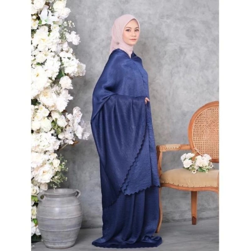 MUKENA 2IN1 DEWASA SANTORINI LUXURY LASERCUT +TAS MUTIARA