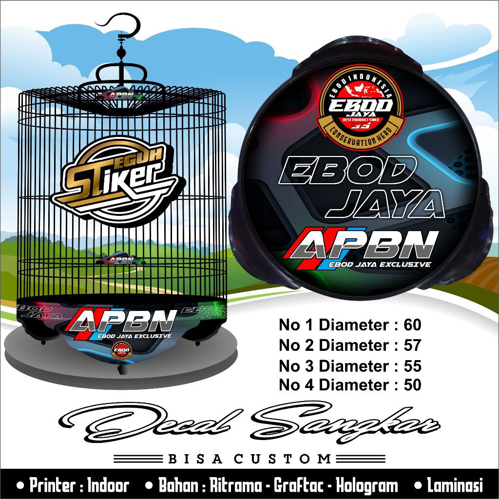 Stiker Sangkar Ebod Jaya APBN Carbon Metal