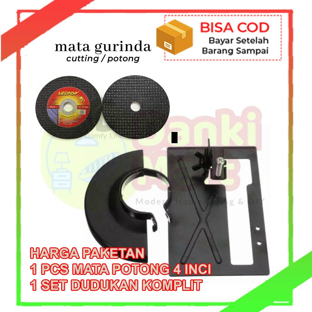 Mata Gurinda Batu Gerinda Potong Cutting Wheel Disc + Dudukan Circular