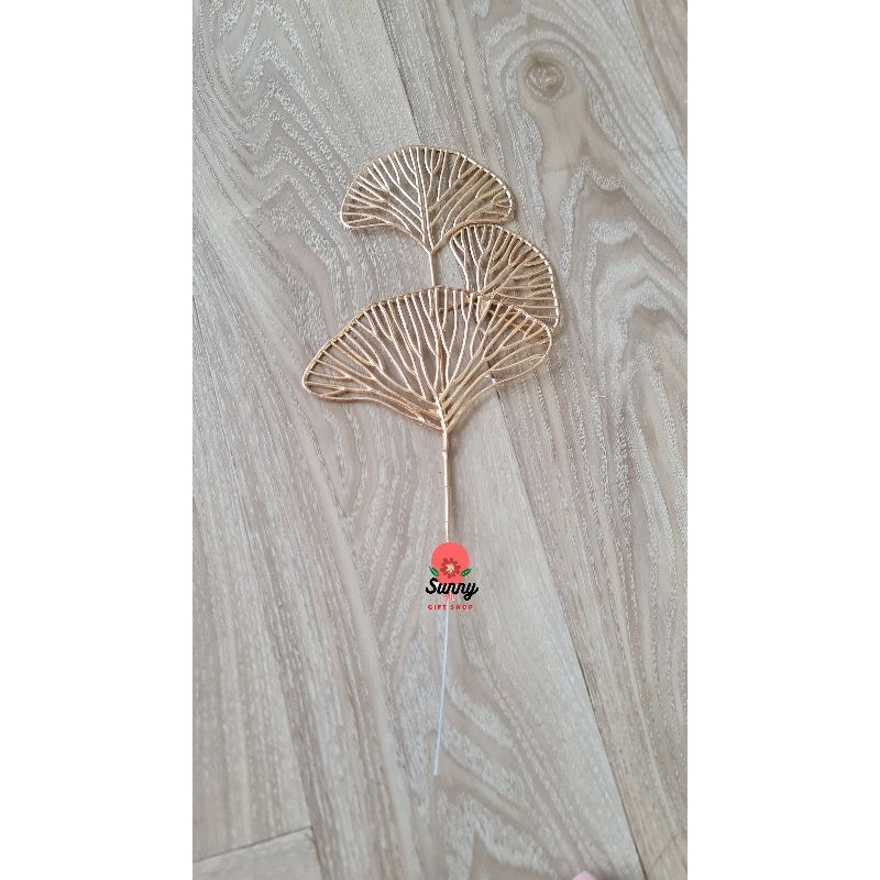 Ginkgo Emas / Ginkgo emas 1 tangkai / ginkgo emas cabang 3 / Bunga palsu Emas