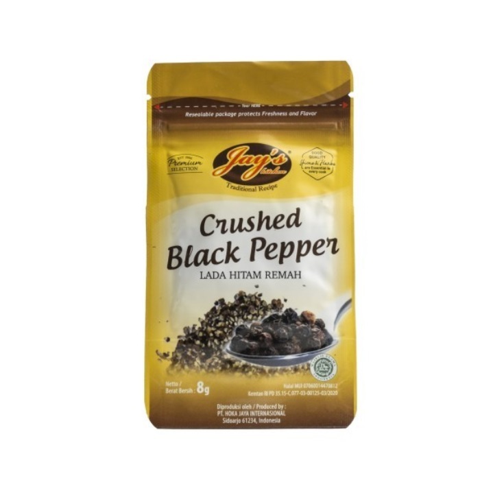 

lada hitam kasar remah black pepper coarse crushed jays zipper 8